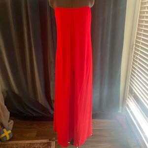 EXPRESS Red Strapless Wide Leg Jumpsuit Size Small